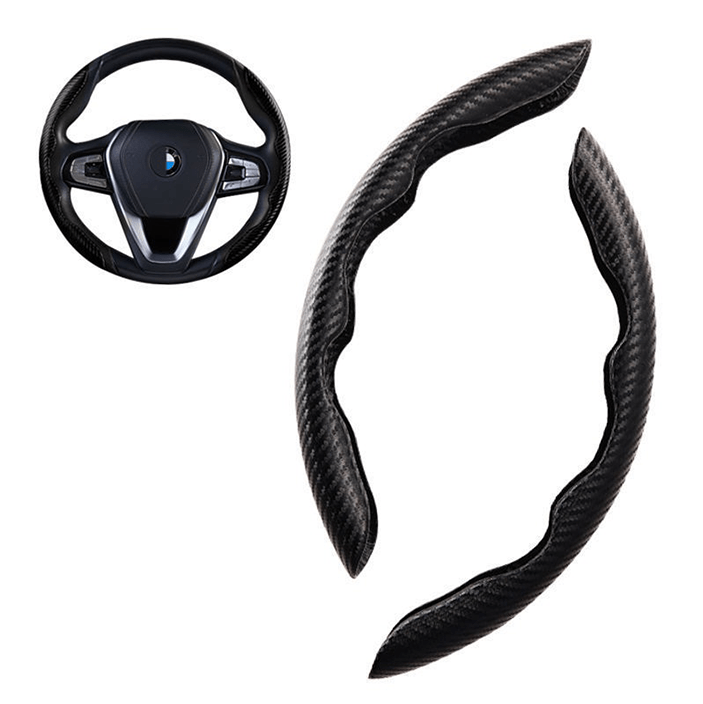 XtremeAuto® Black Leather With BLACK Mesh Grip Steering Wheel Protector  Cover - Includes Sticker : : Automotive